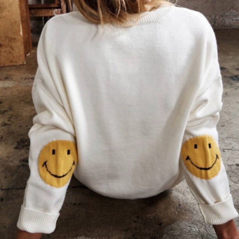 Wanna B Me Oversized Off-White Pullover Sweater – Size M
